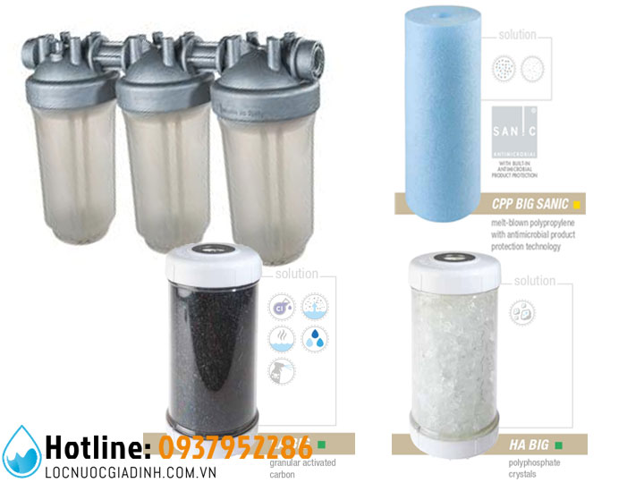 Bộ 3 Cốc Lọc Tổng Chung Cư Atlas Filtri DP BIG SANIC TRIO