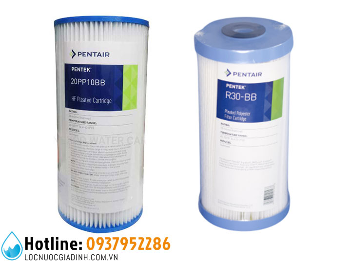 Lõi Lọc Thô Pentair 20PP-10BB [Pentek R30-10BB Nếp Gấp]